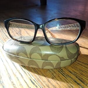 Coach Black and Brown Glasses with Case